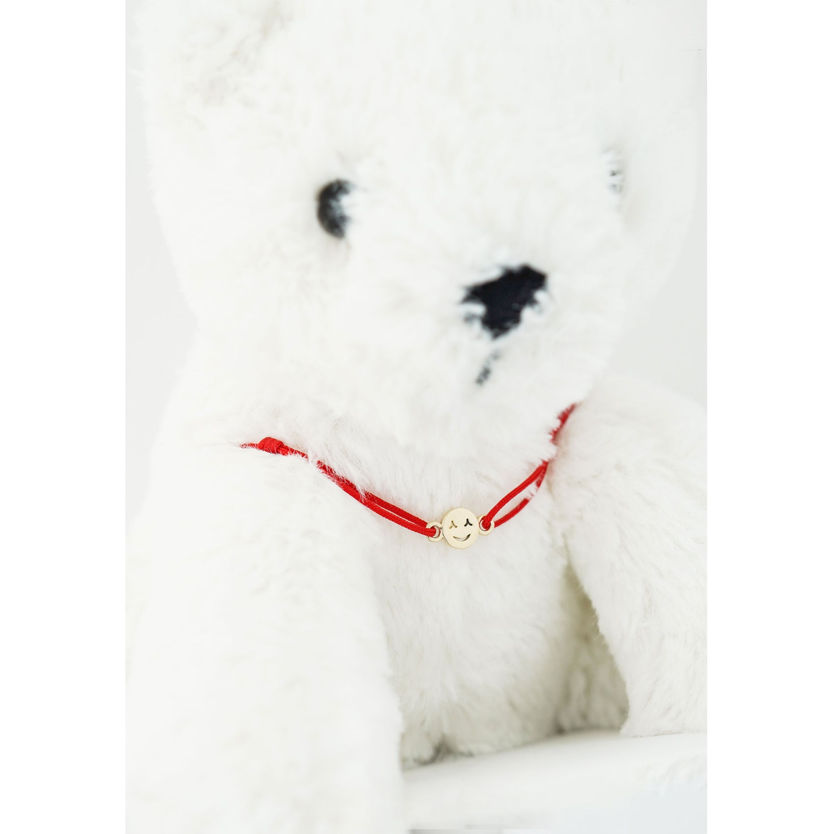 Korean letter Happy Face Cord Bracelet 14K Solid Gold ㅅㅅ
