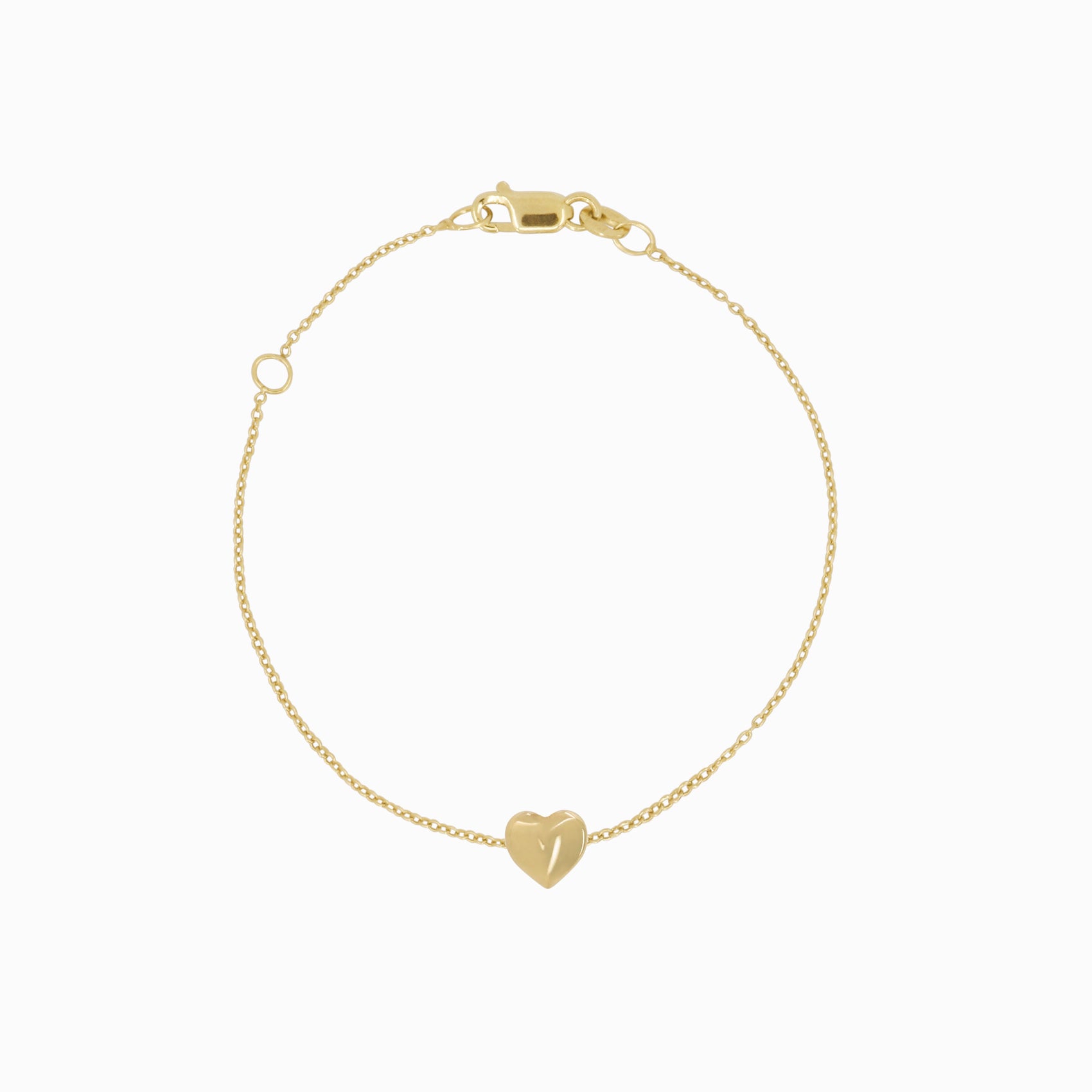 Full Heart Chain Bracelet 14K Solid Gold