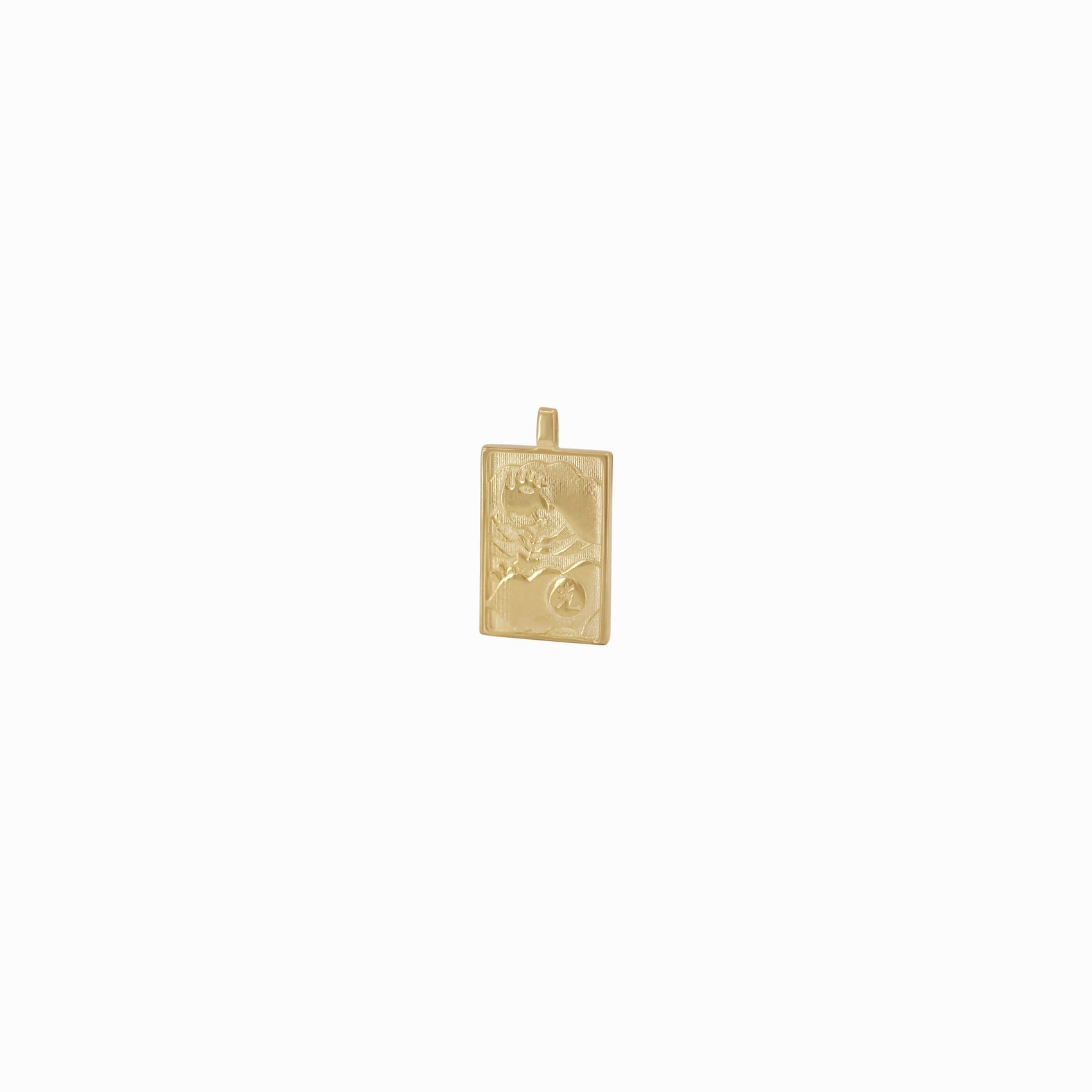 Korean Go-Stop Card Game Ogwang November Pendant 14K Gold 오광 오동