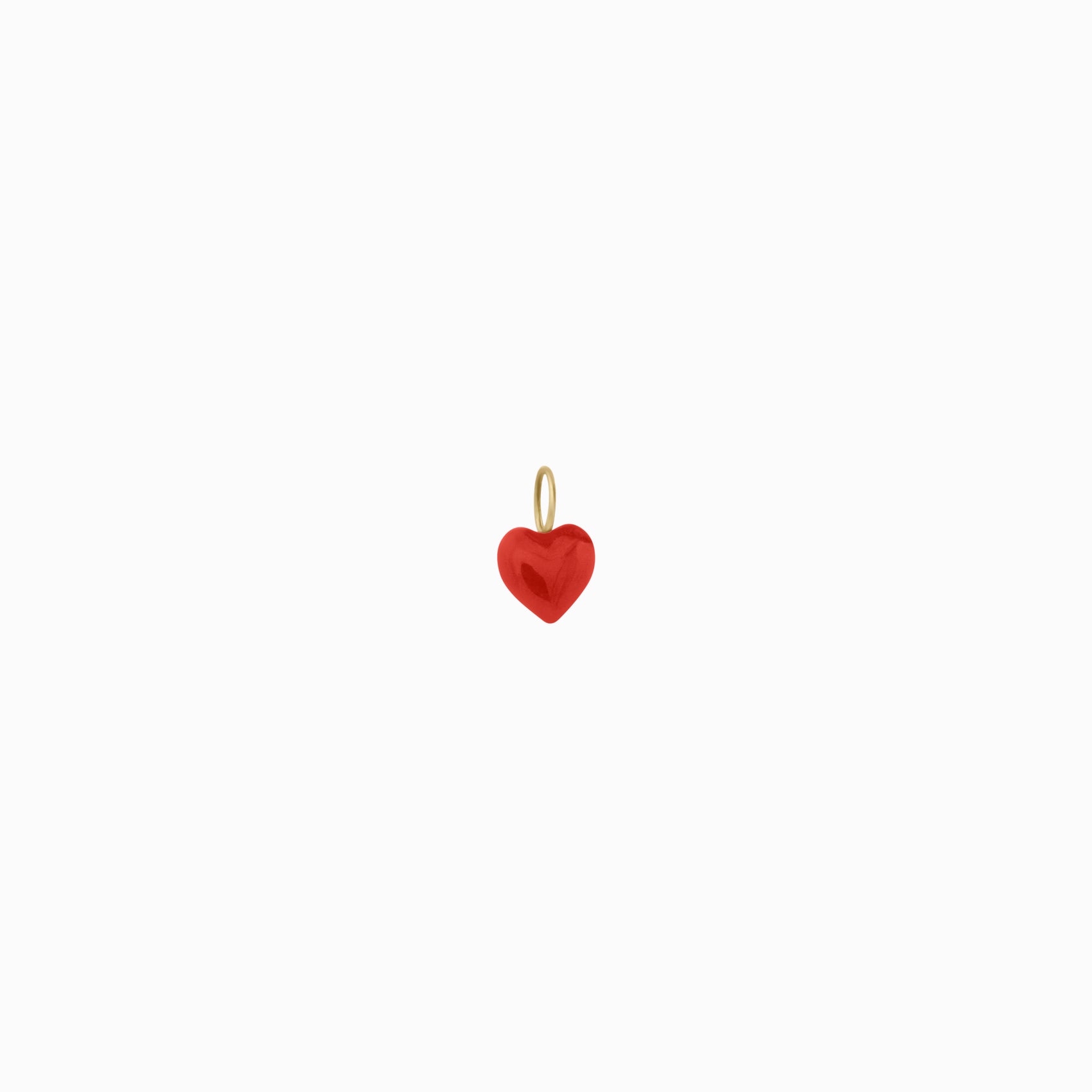 Full Heart Enamel Charm 14K Solid Gold