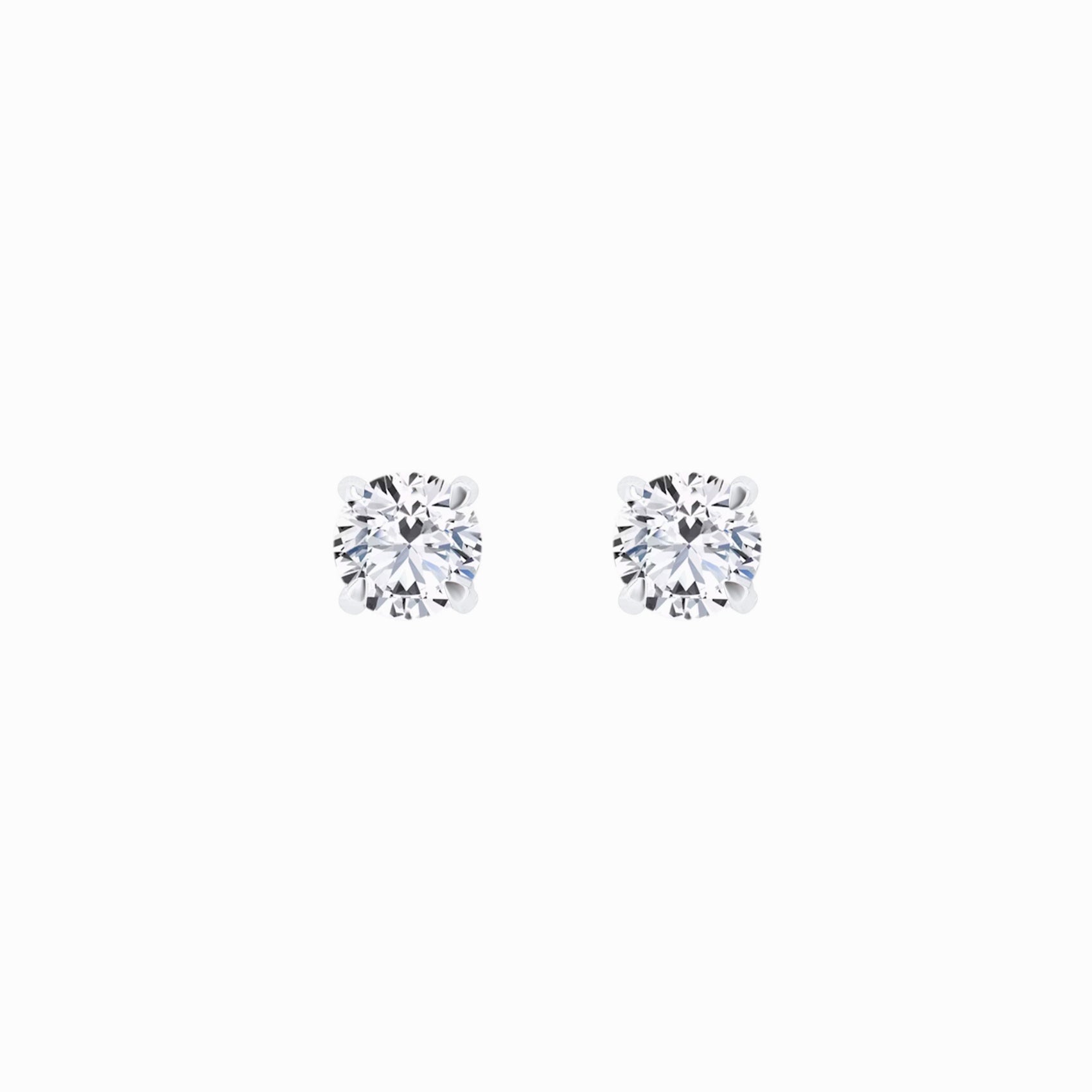 Lab Diamond Round Solitaire Stud Earrings 14K White Gold (0.46 ct. tw.)