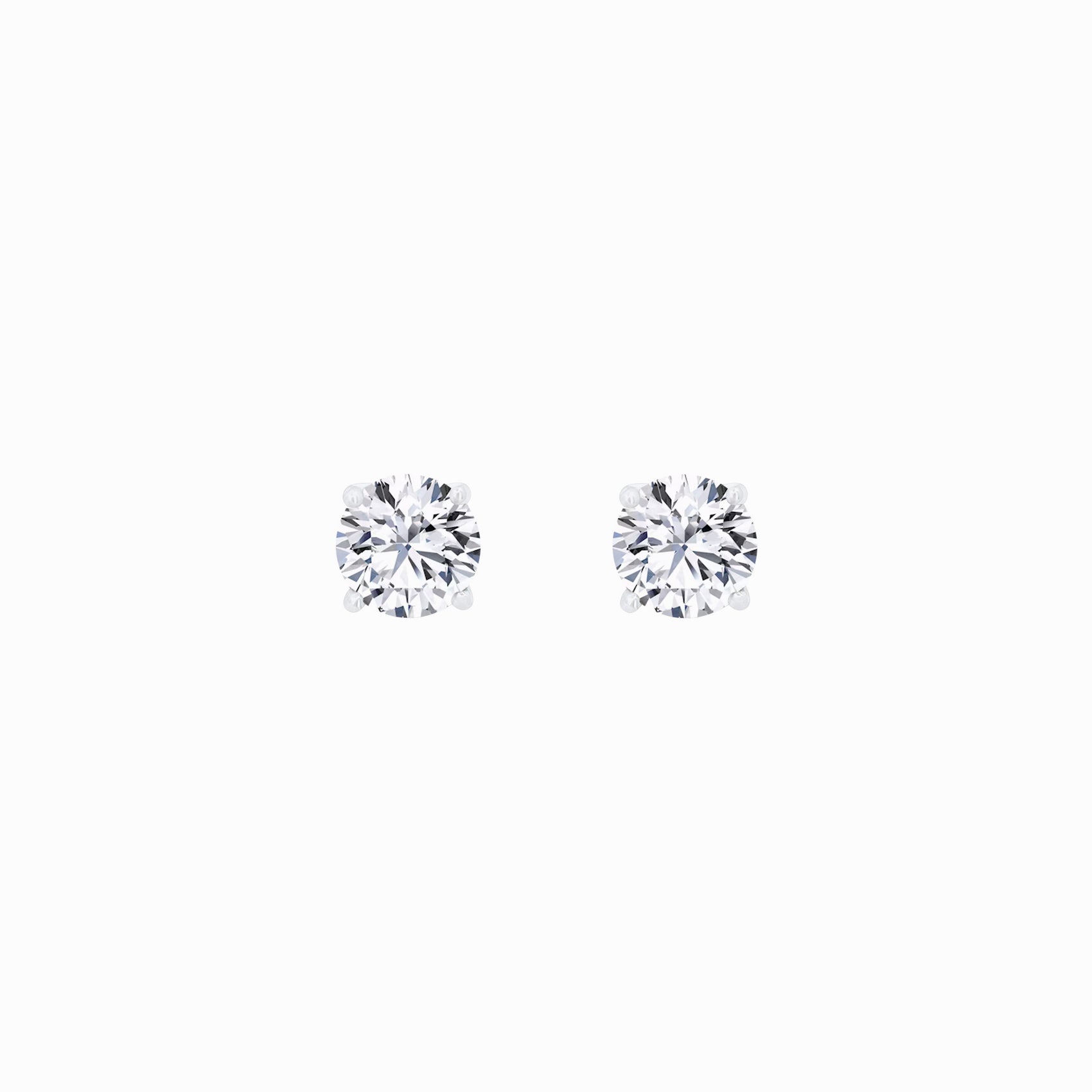 Lab Diamond Round Solitaire Stud Earrings 10K White Gold (1.04ct. tw.)