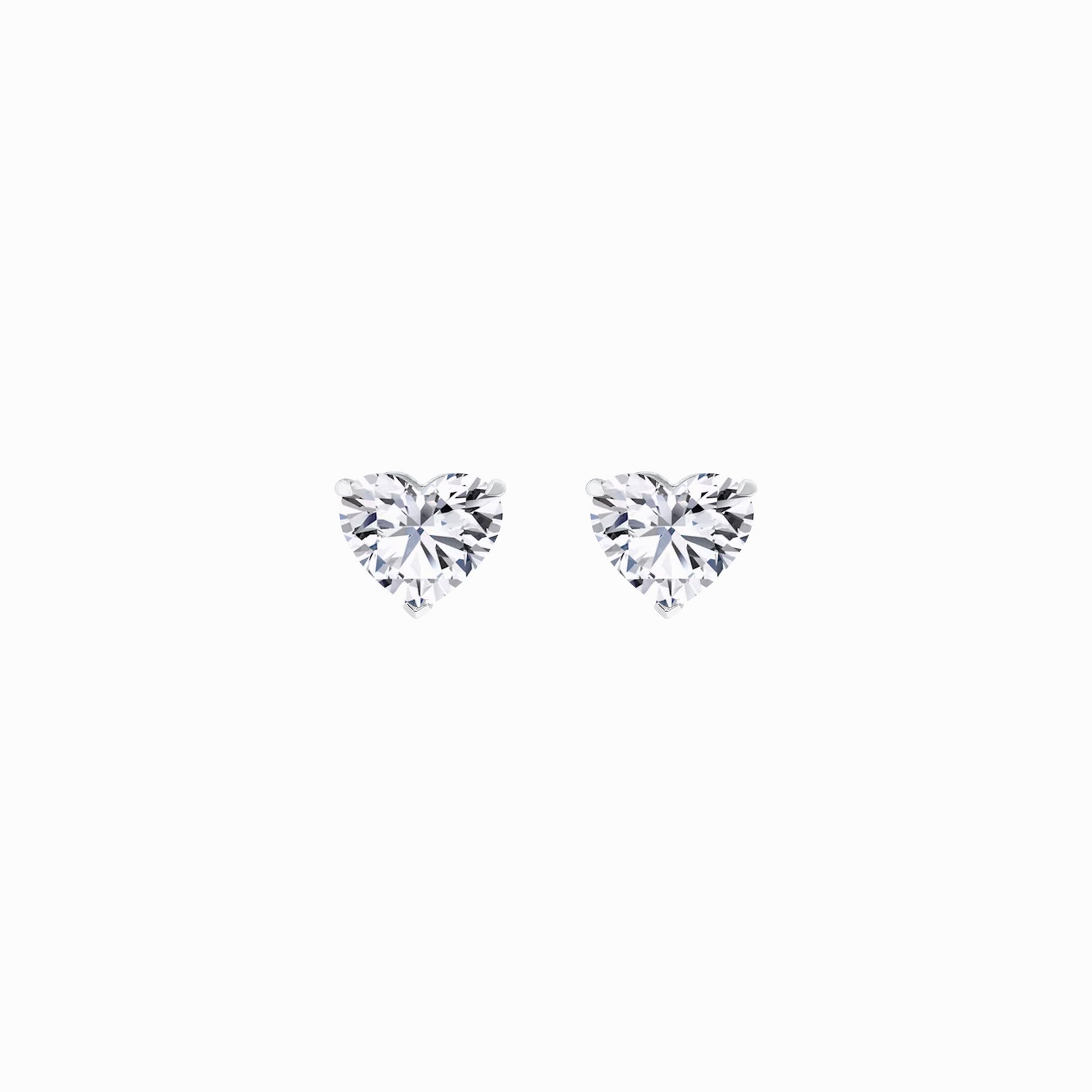Lab Diamond Heart Shape Stud Earrings 18K White Gold (1.16 ctx. tw.)