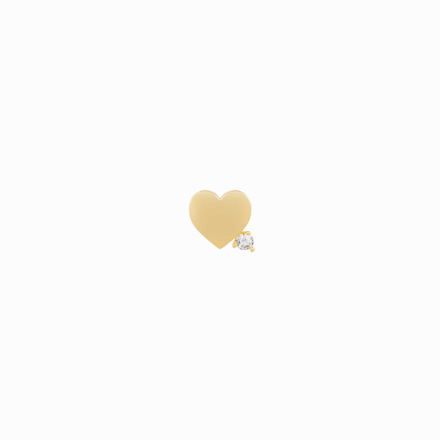 Heart One Pavé Diamond Stud Earrings 14K Gold