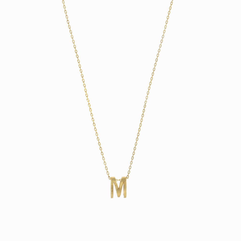 Ellipse M Initial Letter Gold Necklace