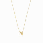 Ellipse M Initial Letter Gold Necklace