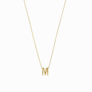 
          
          Load image into Gallery viewer, Ellipse M Initial Letter Gold Necklace
          
          