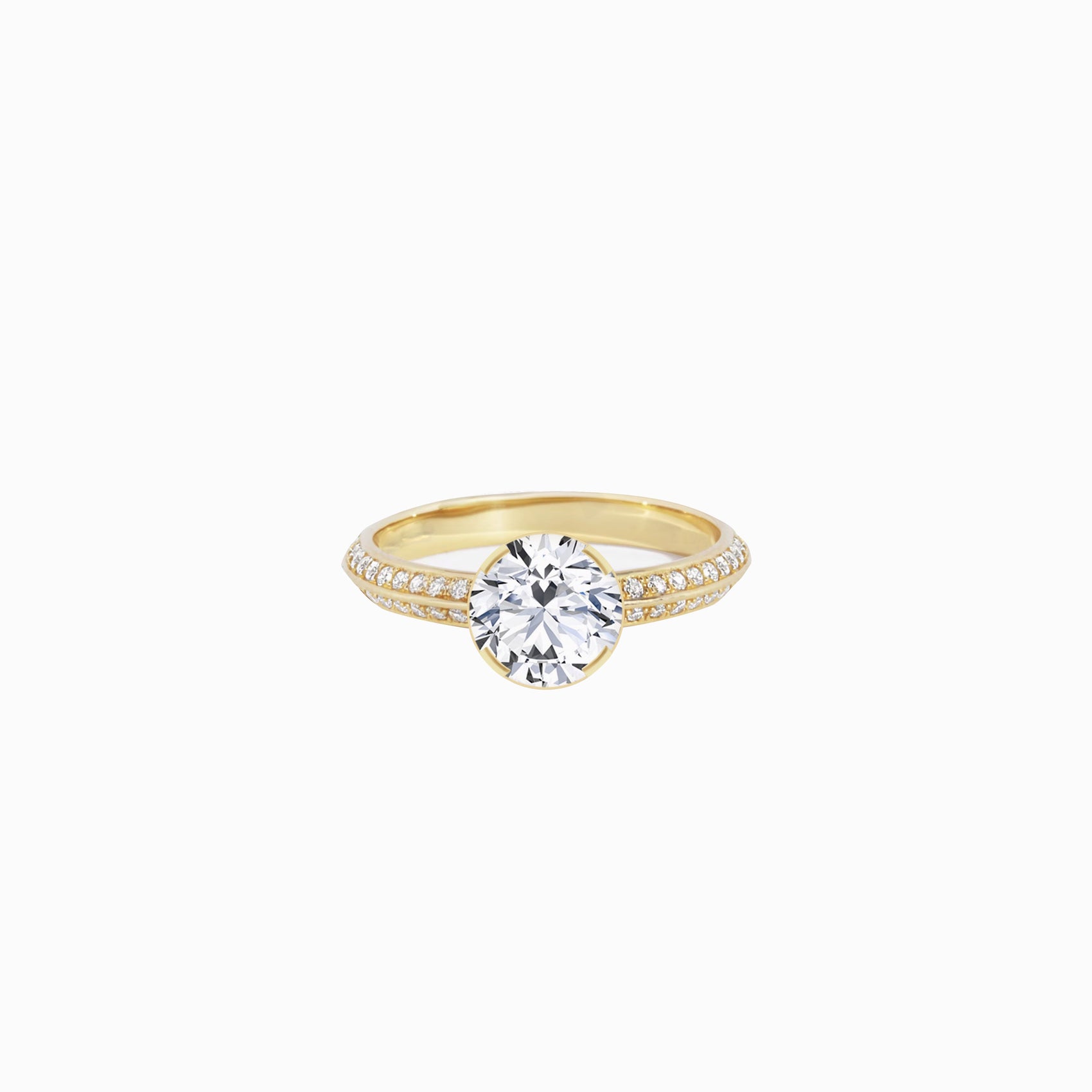 GIA Diamond Round Diamond Pave Diamond LUV Ring