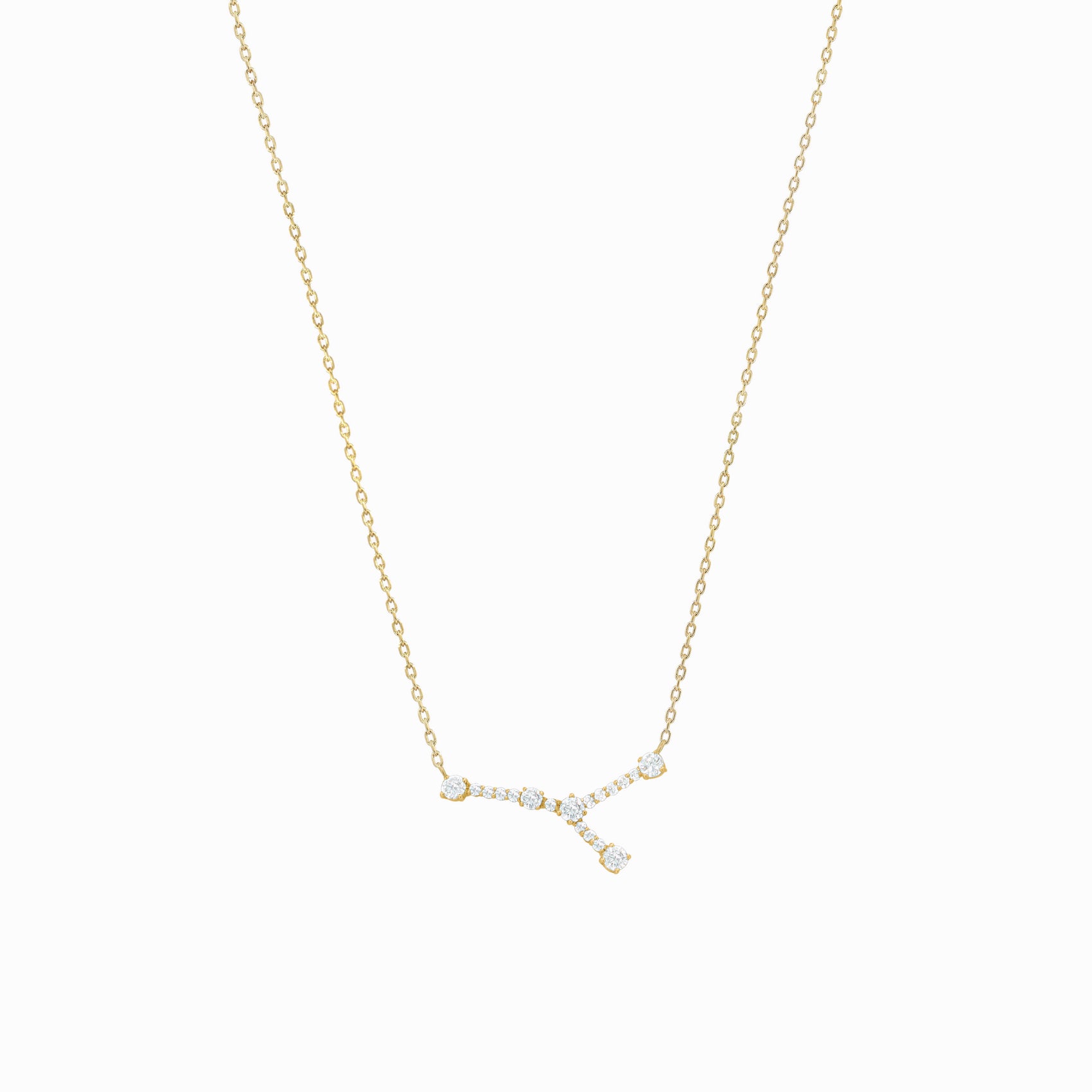 Cancer Constellation Pavé Lab Diamond Necklace 14K Gold