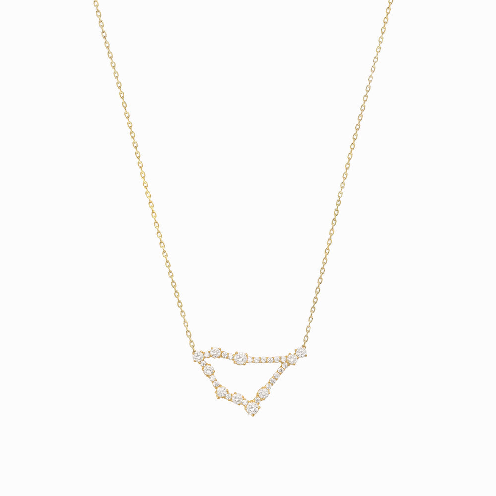 Capricorn Constellation Diamond Gold Necklace