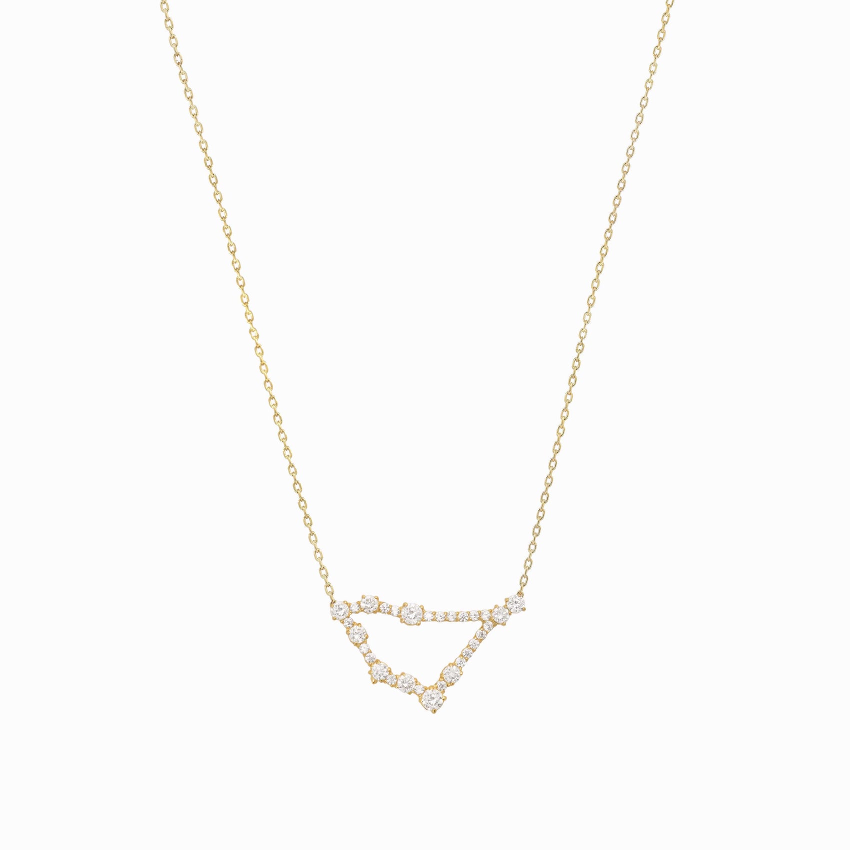 Capricorn Constellation Pavé Lab Diamond Necklace 14K Gold