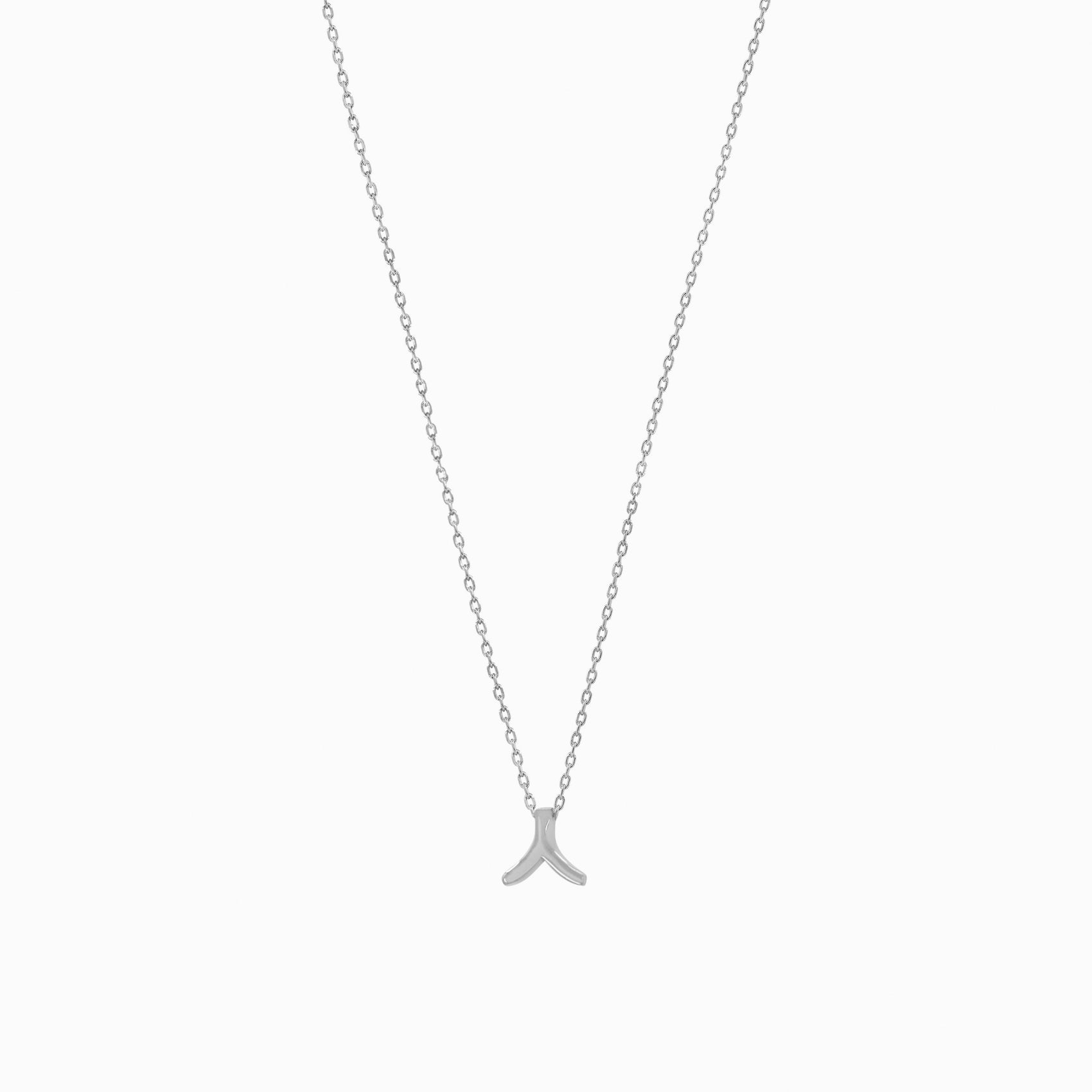 Hangul Korean Letter Necklace Sterling Silver ㅅ
