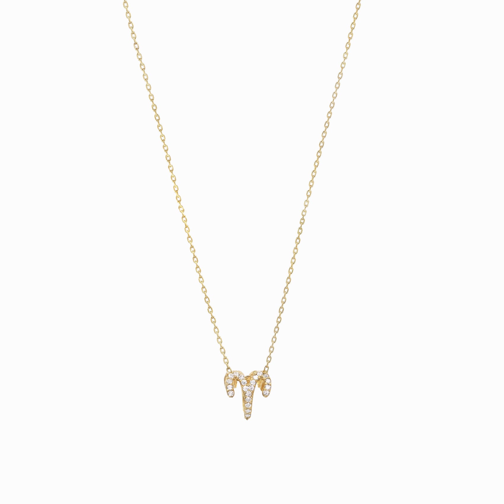 Eclipse Aries Zodiac Pavé Lab Diamond Necklace 14K Solid Gold