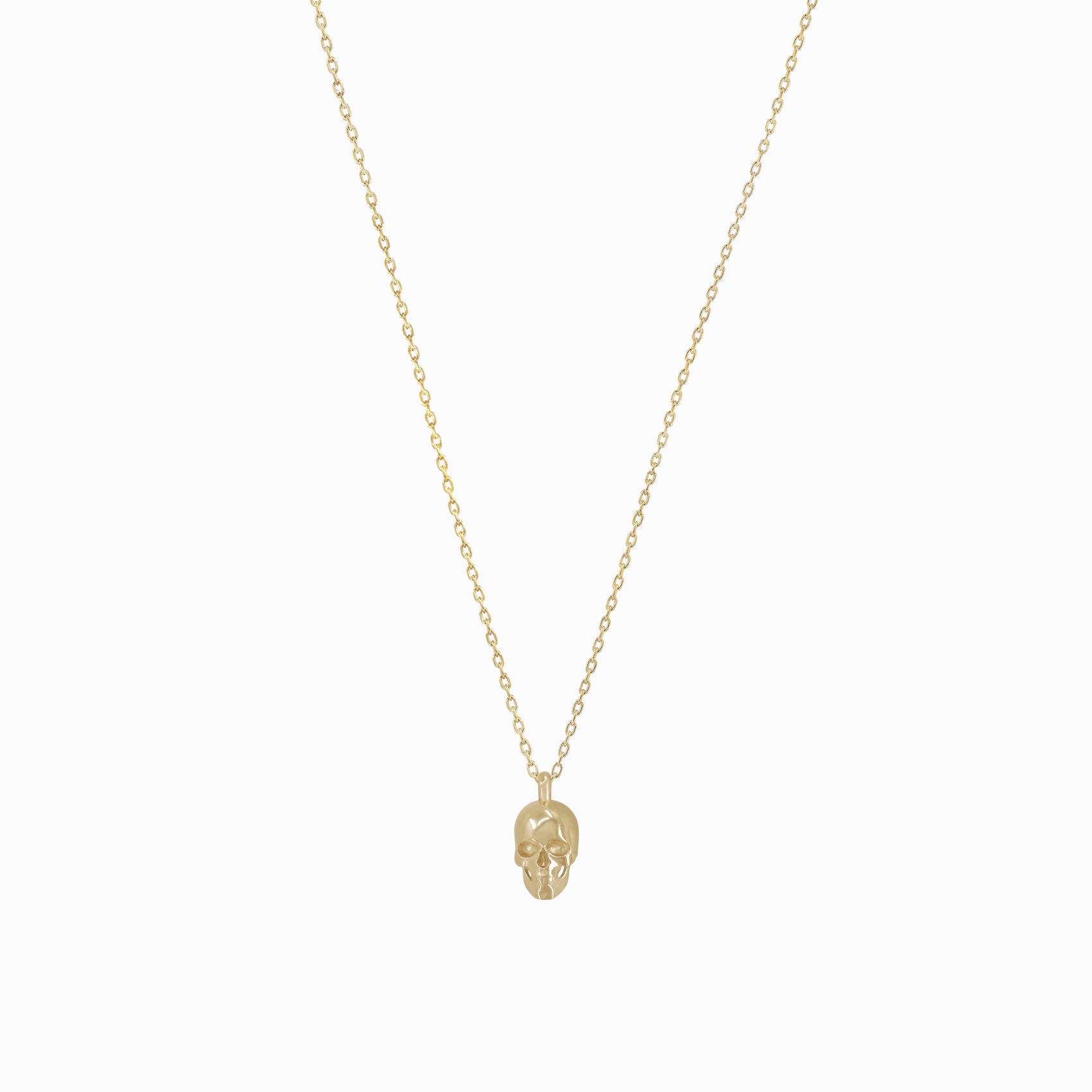 Skull Pendant Necklace 14K Gold
