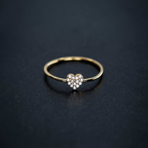 
          
          Load image into Gallery viewer, Heart Line Diamond Gold Ring
          
          