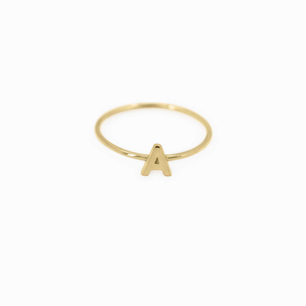 A Initial Letter Line Gold Ring