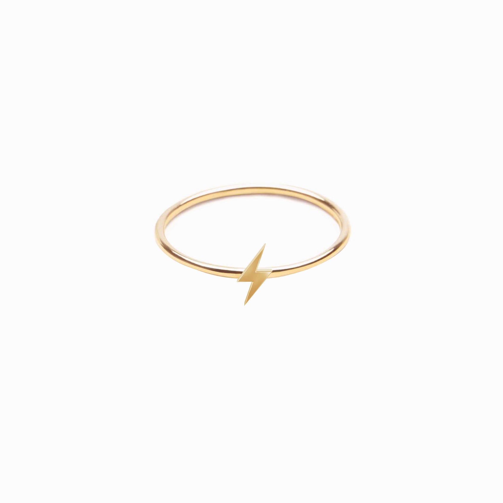 Lightning Bolt Line Ring 14K Gold