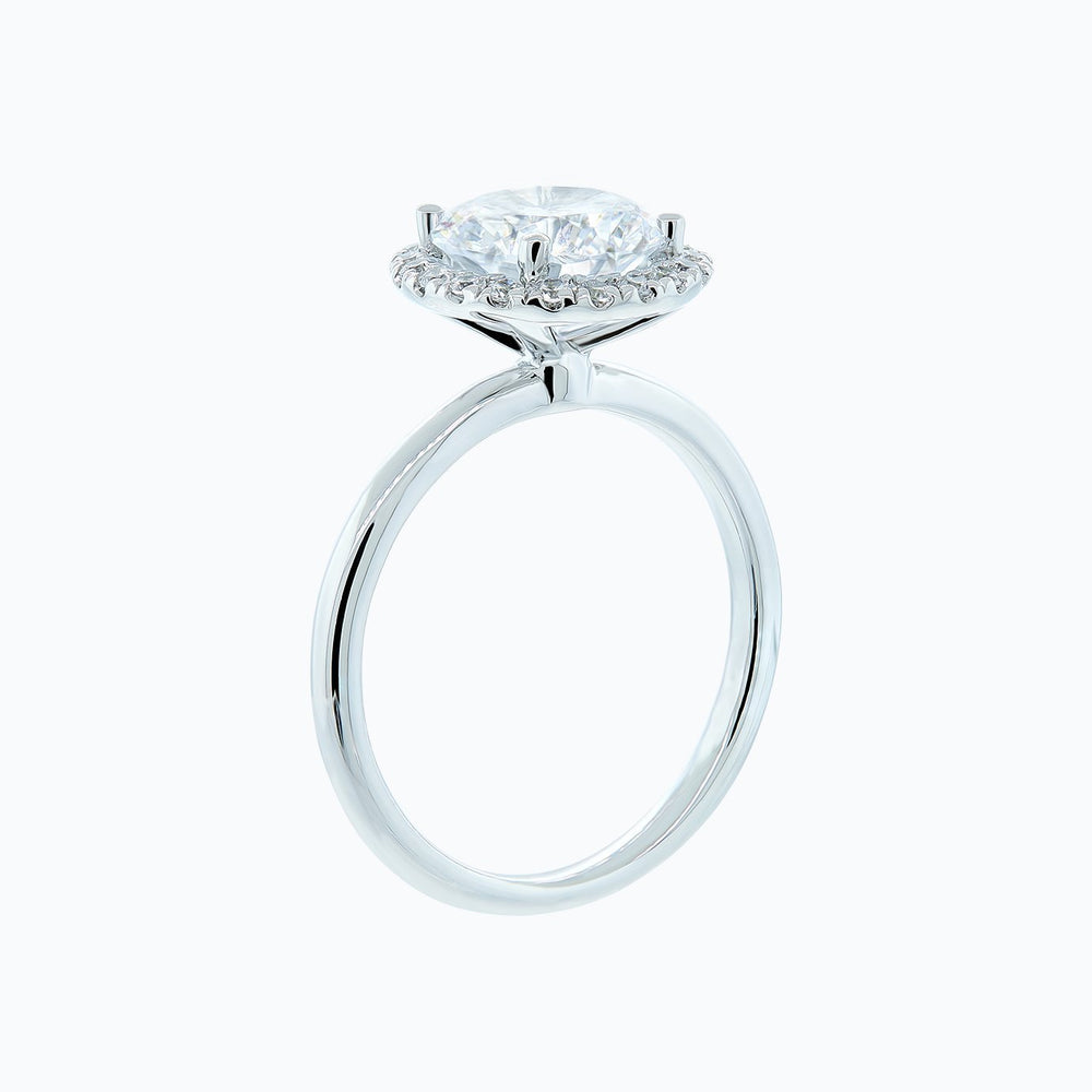 
          
          Load image into Gallery viewer, Linn Round Halo Solitaire Ring 14K White Gold
          
          