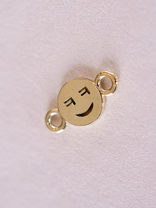 Korean Letter Laugh Happy Face Cord Bracelet 14K Solid Gold ㅋㅋ