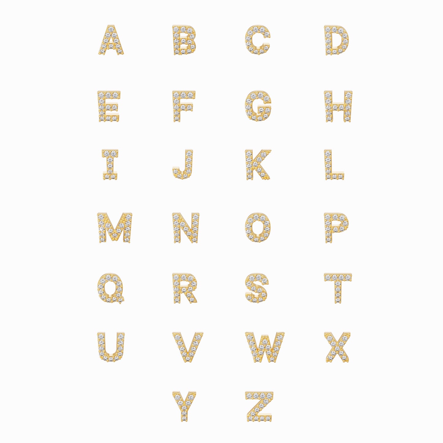 J Initial Letter Pavé Lab Diamond Necklace 14K Gold