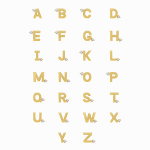 
          
          Load image into Gallery viewer, Initial Letter One Diamond 14k Solid Gold Necklace
          
          