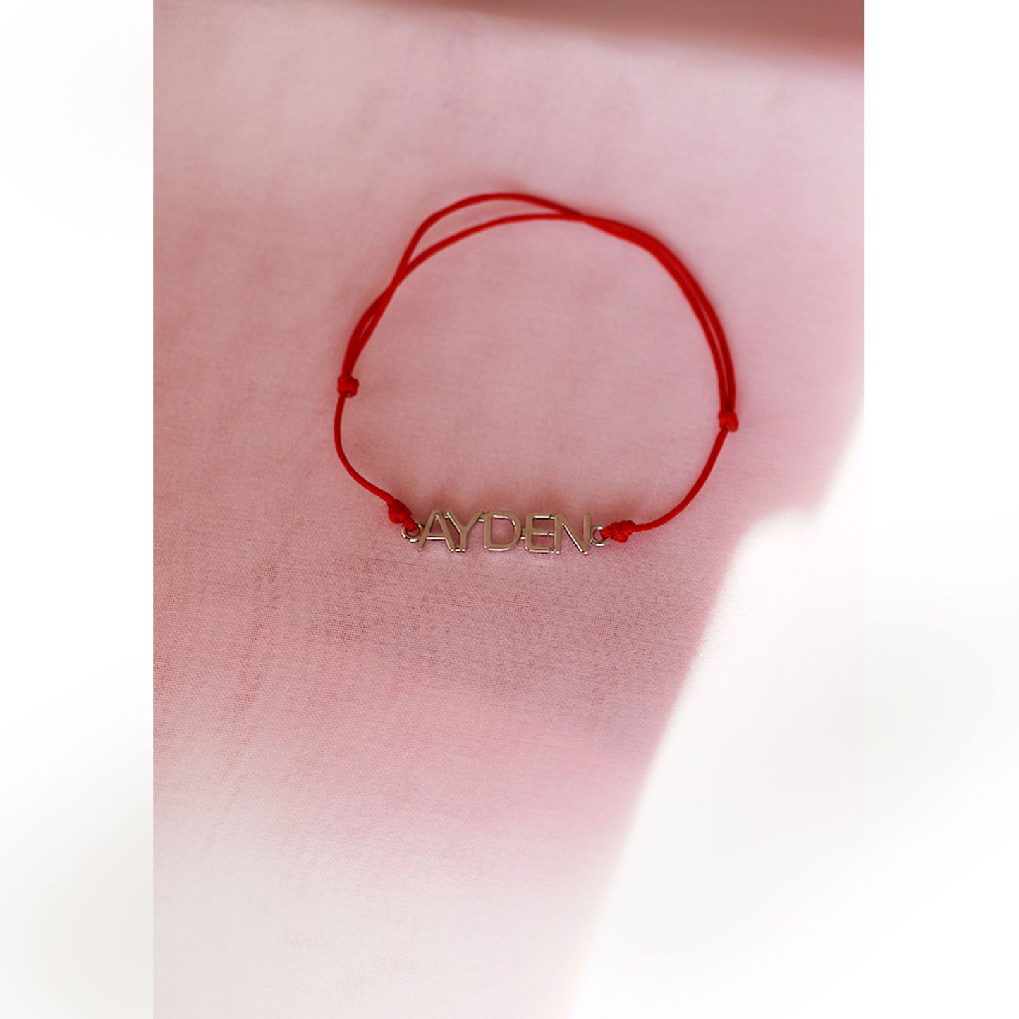 Custom Name Cord Bracelet AYDEN 14K Solid Gold – Personalized