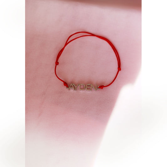 Custom Name Cord Bracelet AYDEN 14K Solid Gold – Personalized