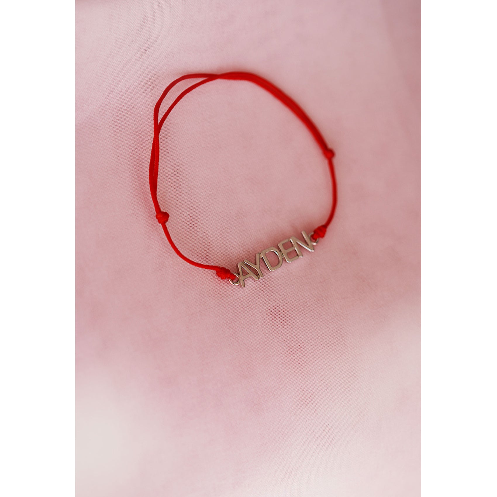 Custom Name Cord Bracelet AYDEN 14K Solid Gold – Personalized