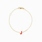 J Initial Letter Enamel Bracelet 14K Solid Gold