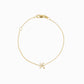 Initial Letter Pavé Diamond Chain Bracelet 14K Solid Gold