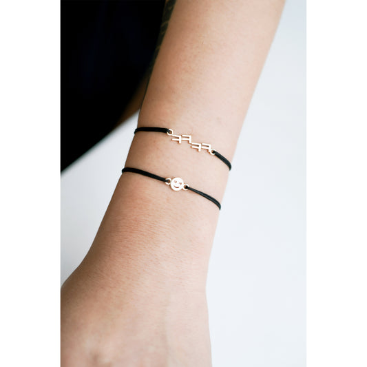 Korean Letter Laugh Cord Bracelet 14K Solid Gold ㅋㅋㅋㅋ