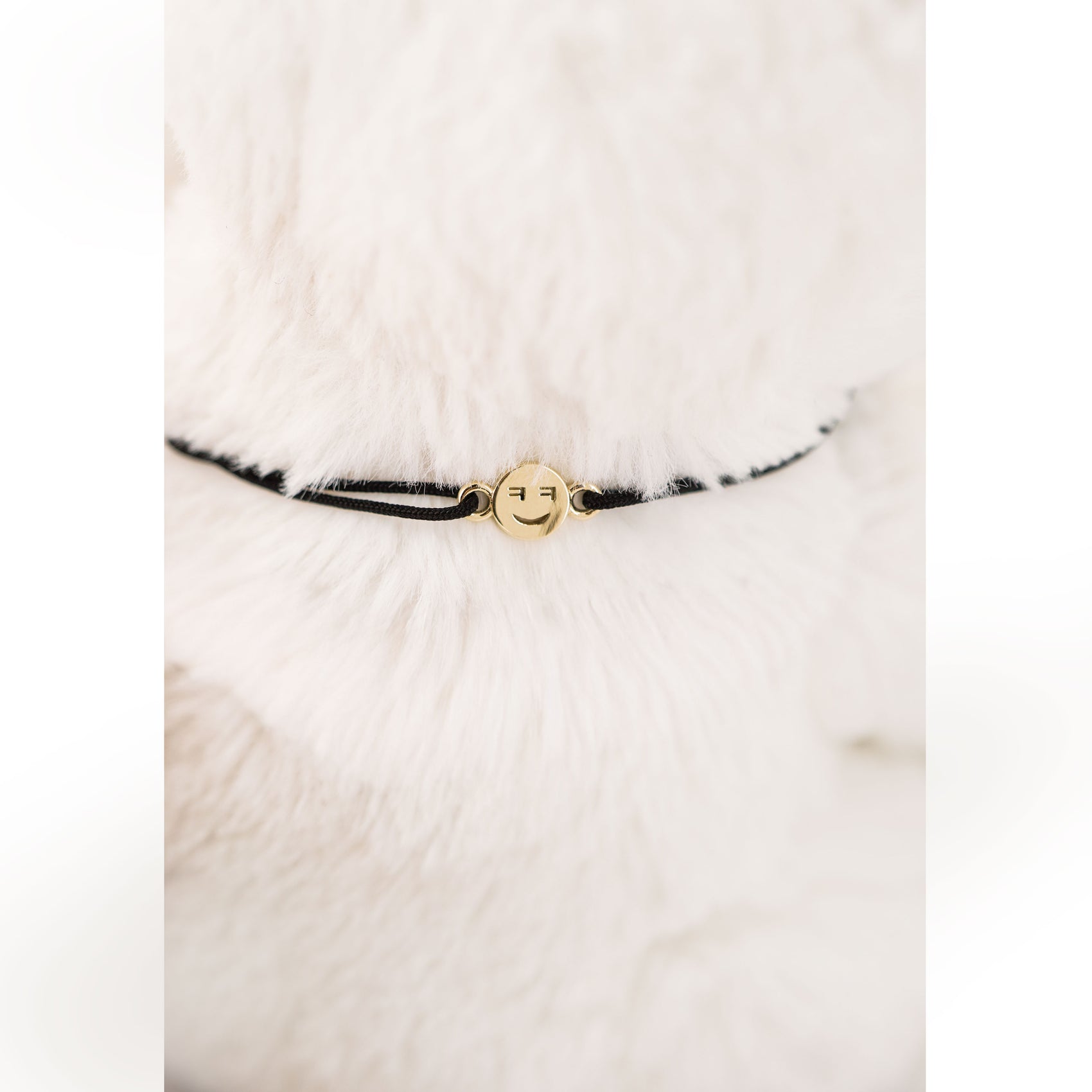 Korean Letter Laugh Happy Face Cord Bracelet 14K Solid Gold ㅋㅋ