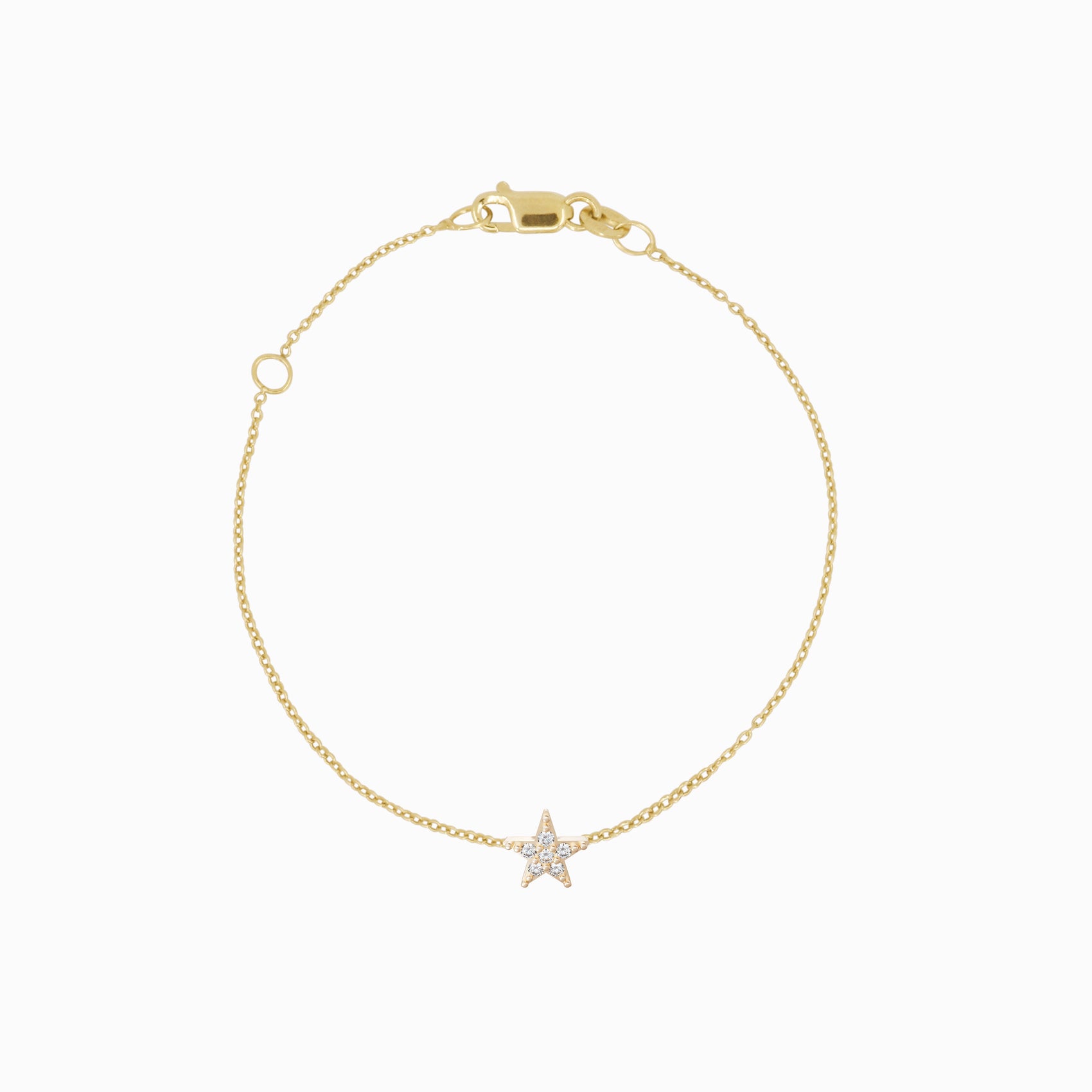 Star Pavé Lab Diamond Bracelet 14K Solid Gold