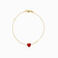 Full Heart Enamel Chain Bracelet 14K Solid Gold