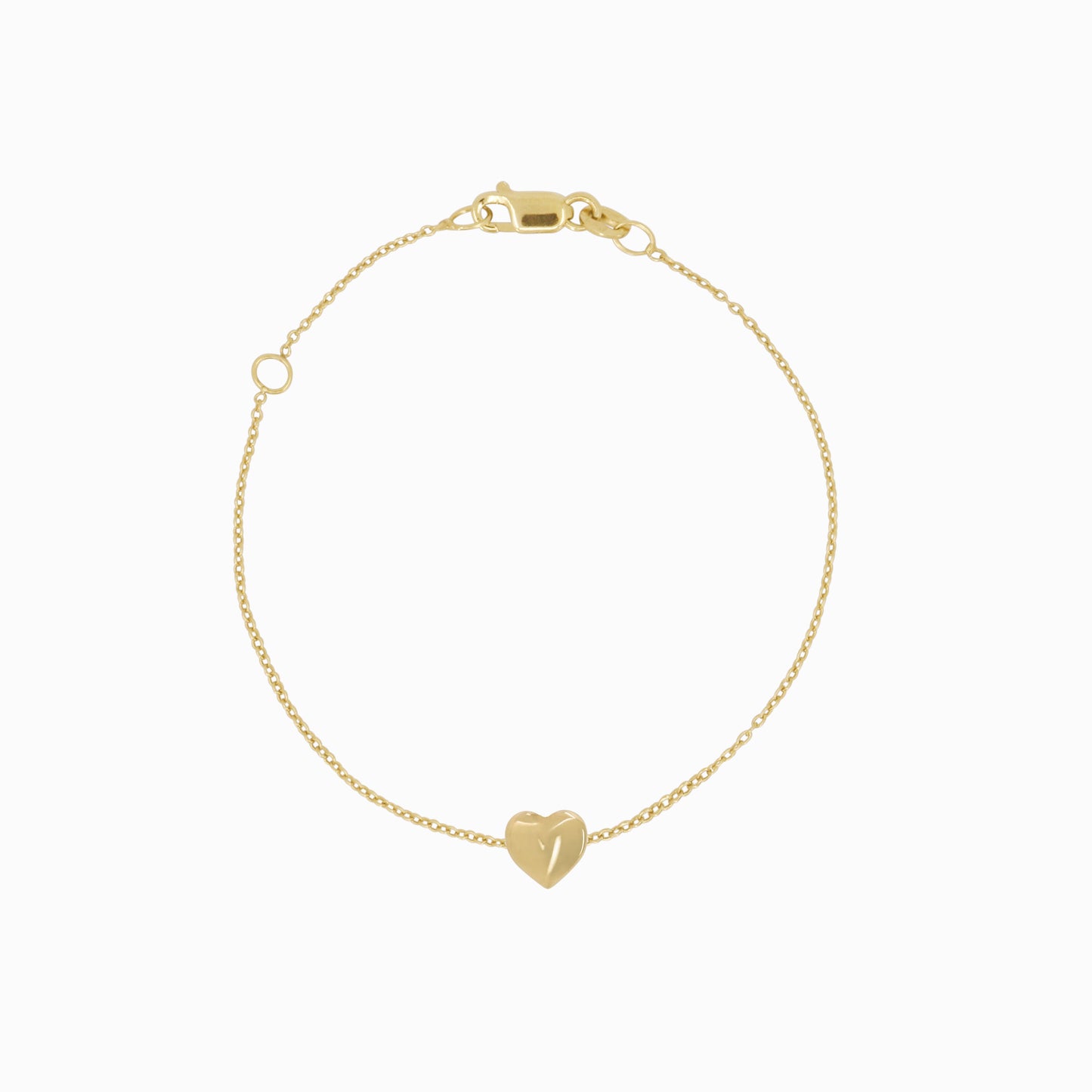 Full Heart Chain Bracelet 14K Solid Gold