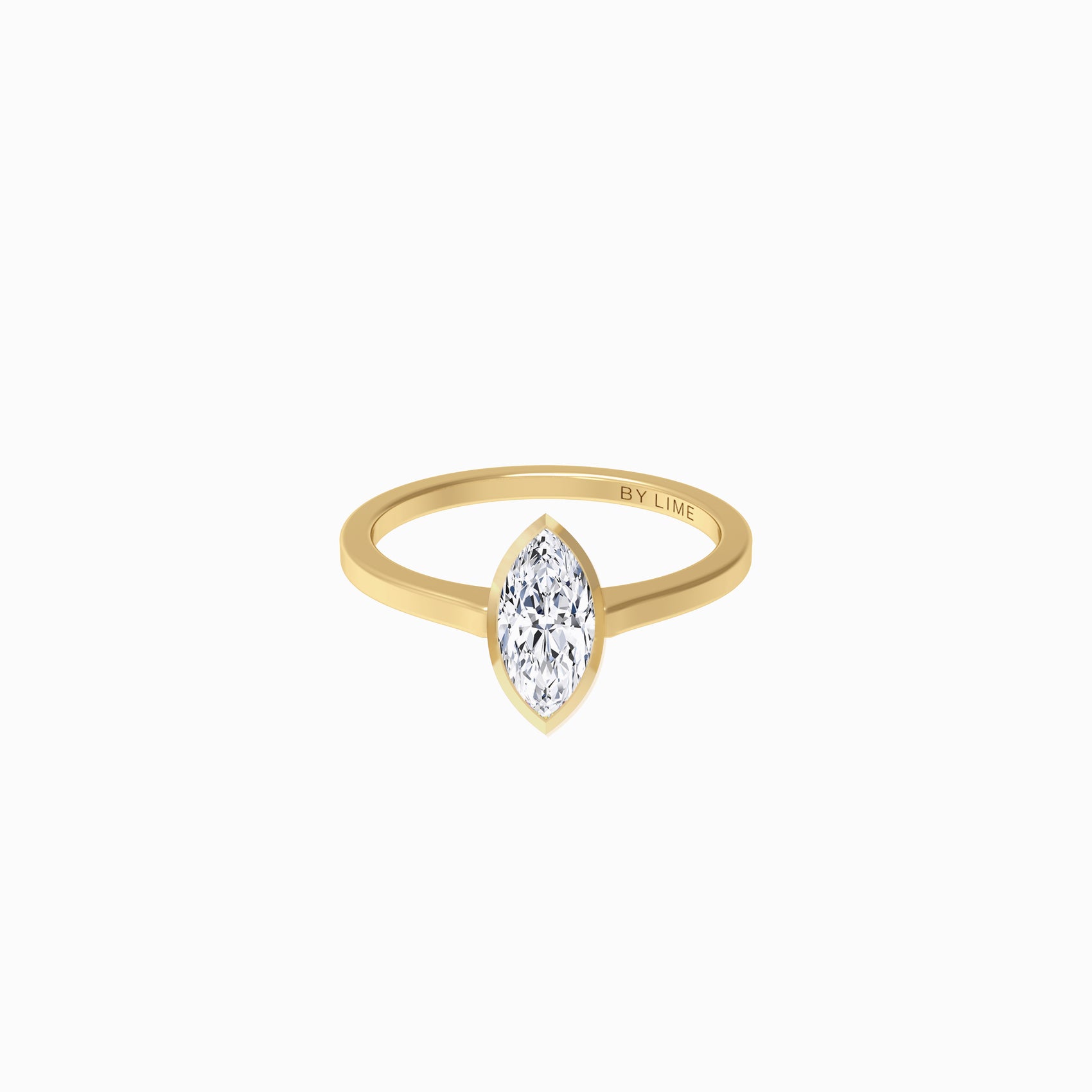 Marquise Lab Created Diamond Angle Ring Gold In Stock