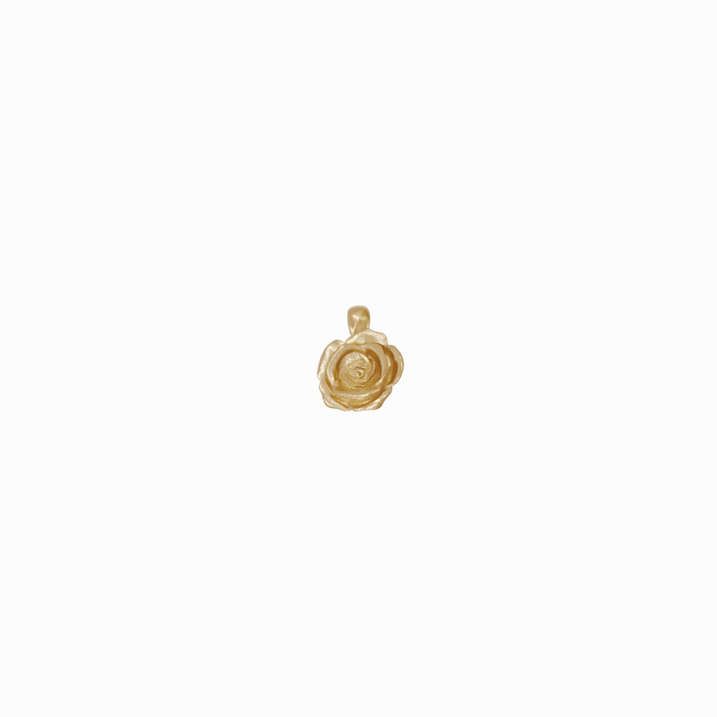 Rose Flower Pendant Charm 14K Solid Gold