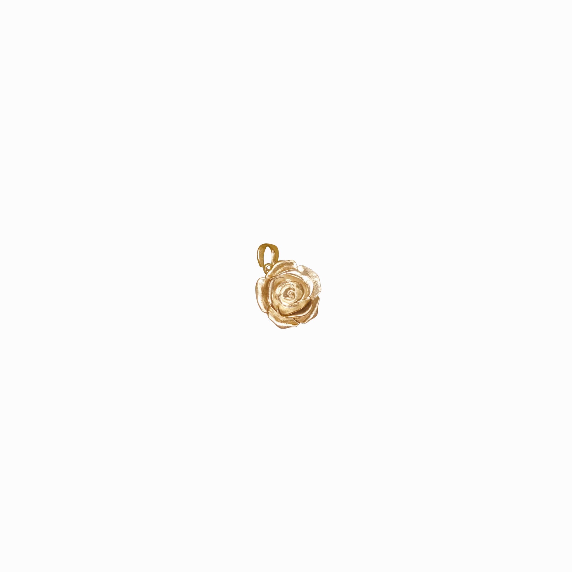 Rose Flower Pendant Charm 14K Gold