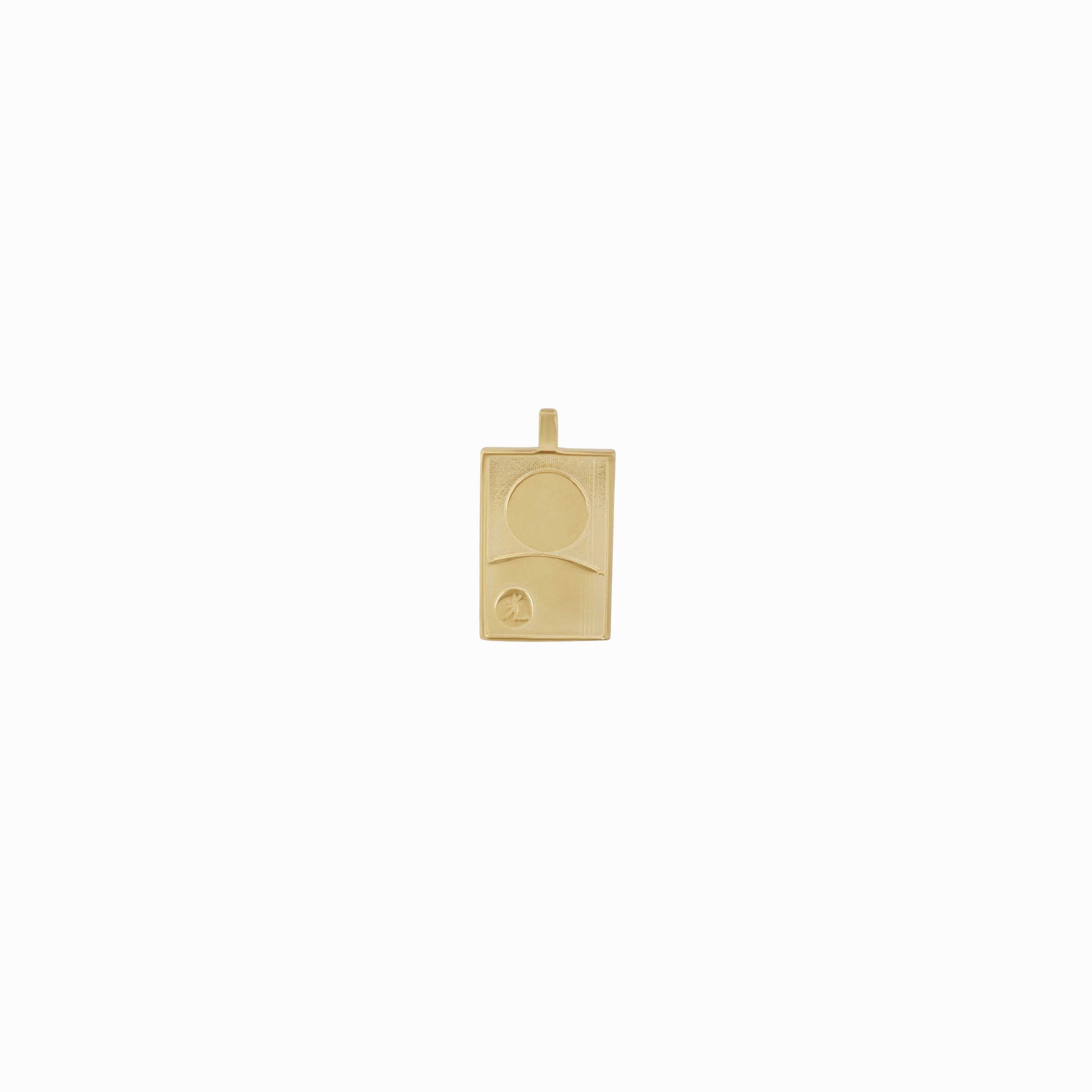 Korean Go-Stop Card Game Ogwang August Pendant 14K Gold 오광 공산
