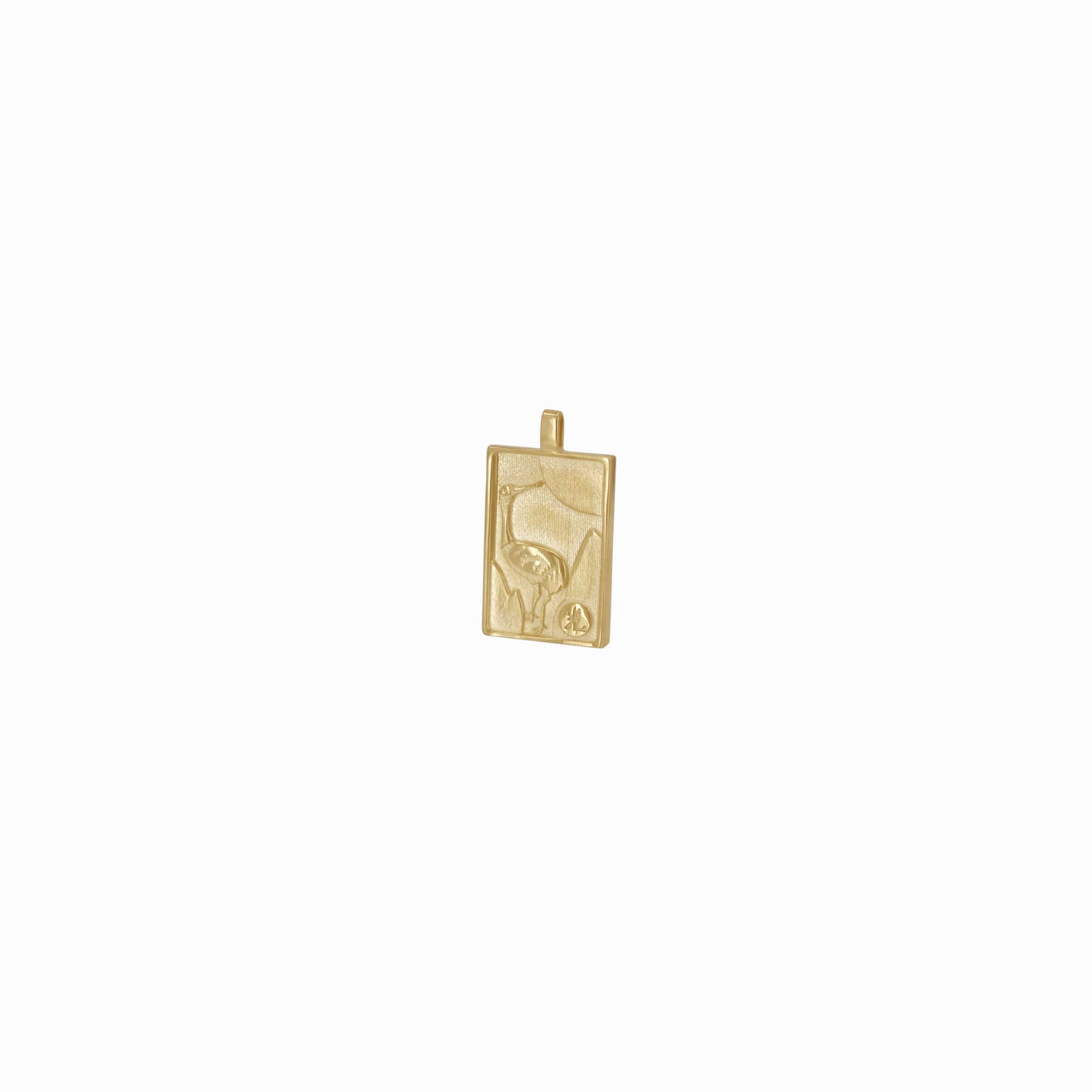 Korean Go-Stop Card Game Ogwang January Pendant 14K Gold 오광 송학