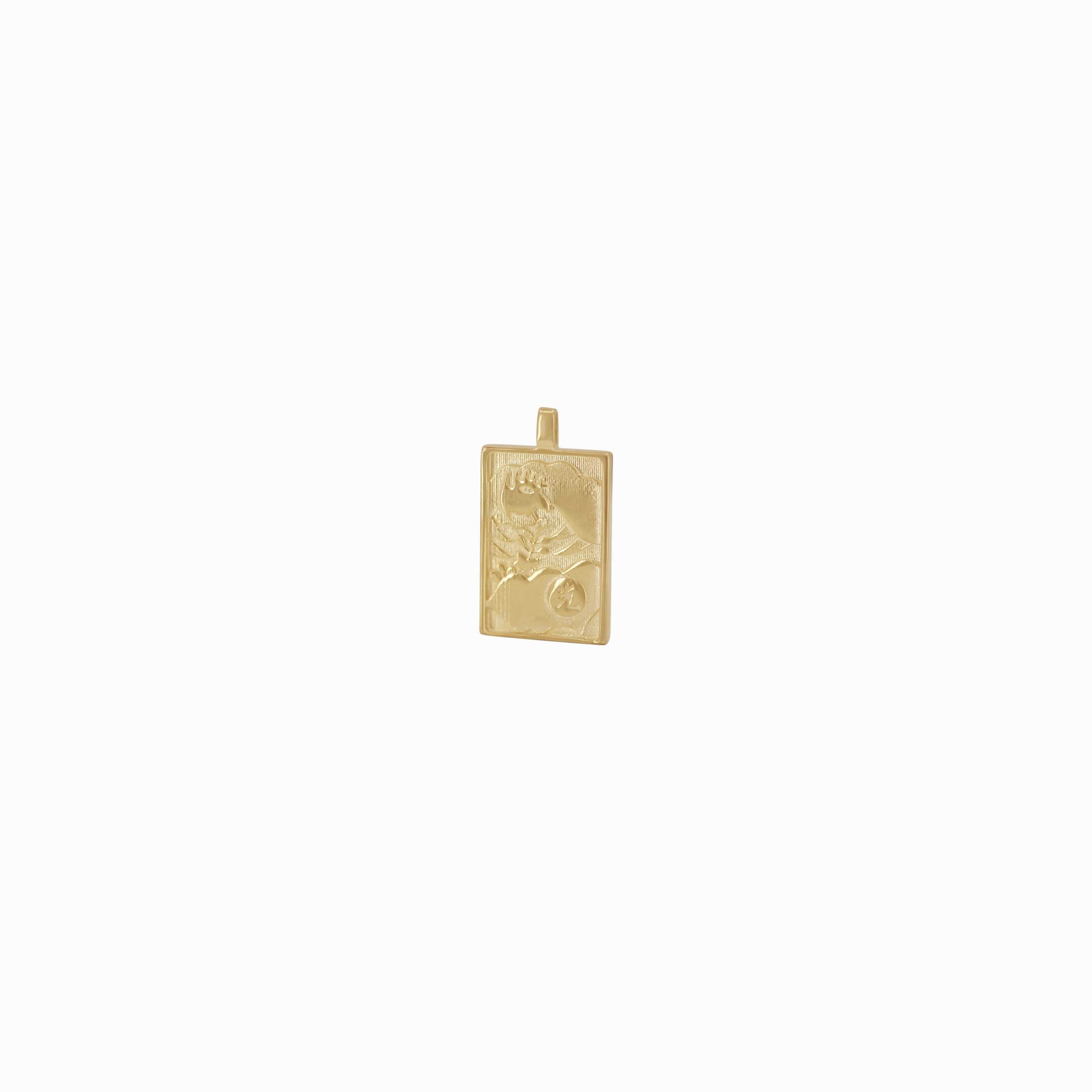 Korean Go-Stop Card Game Ogwang November Pendant 14K Gold 오광 오동