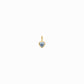 Blue Heart Shape Lab Diamond Charm 14K Solid Gold
