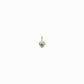 Blue Heart Shape Lab Diamond Charm 14K Solid Gold