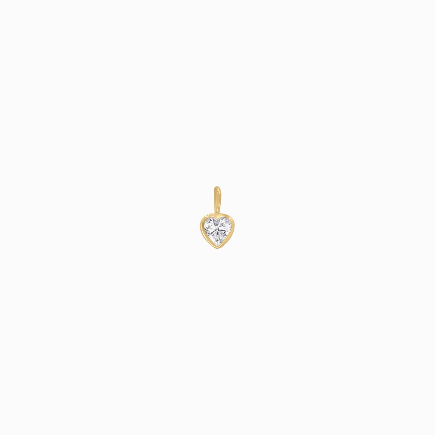 Heart Shape Lab Diamond Charm 14K Gold