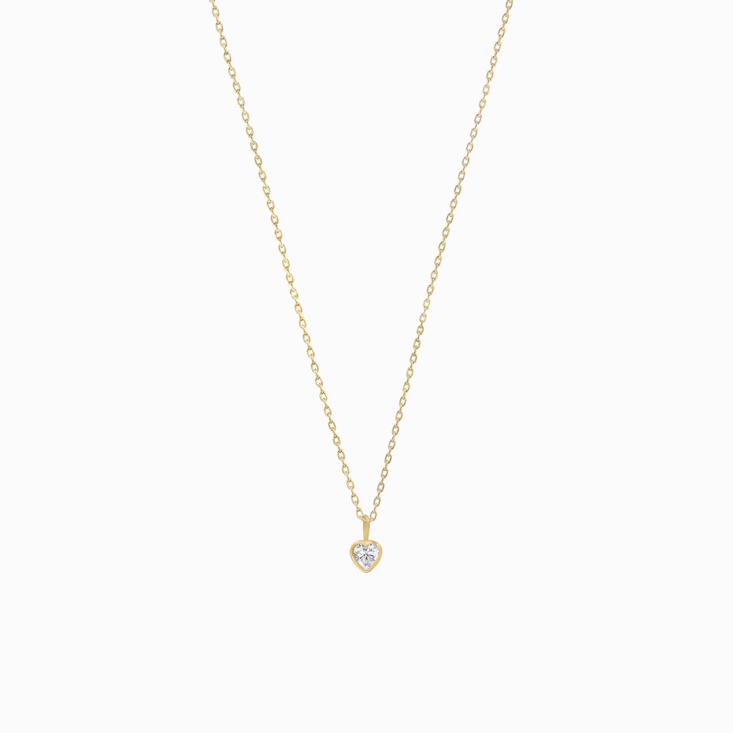 Heart Shape Lab Diamond Charm 14K Gold