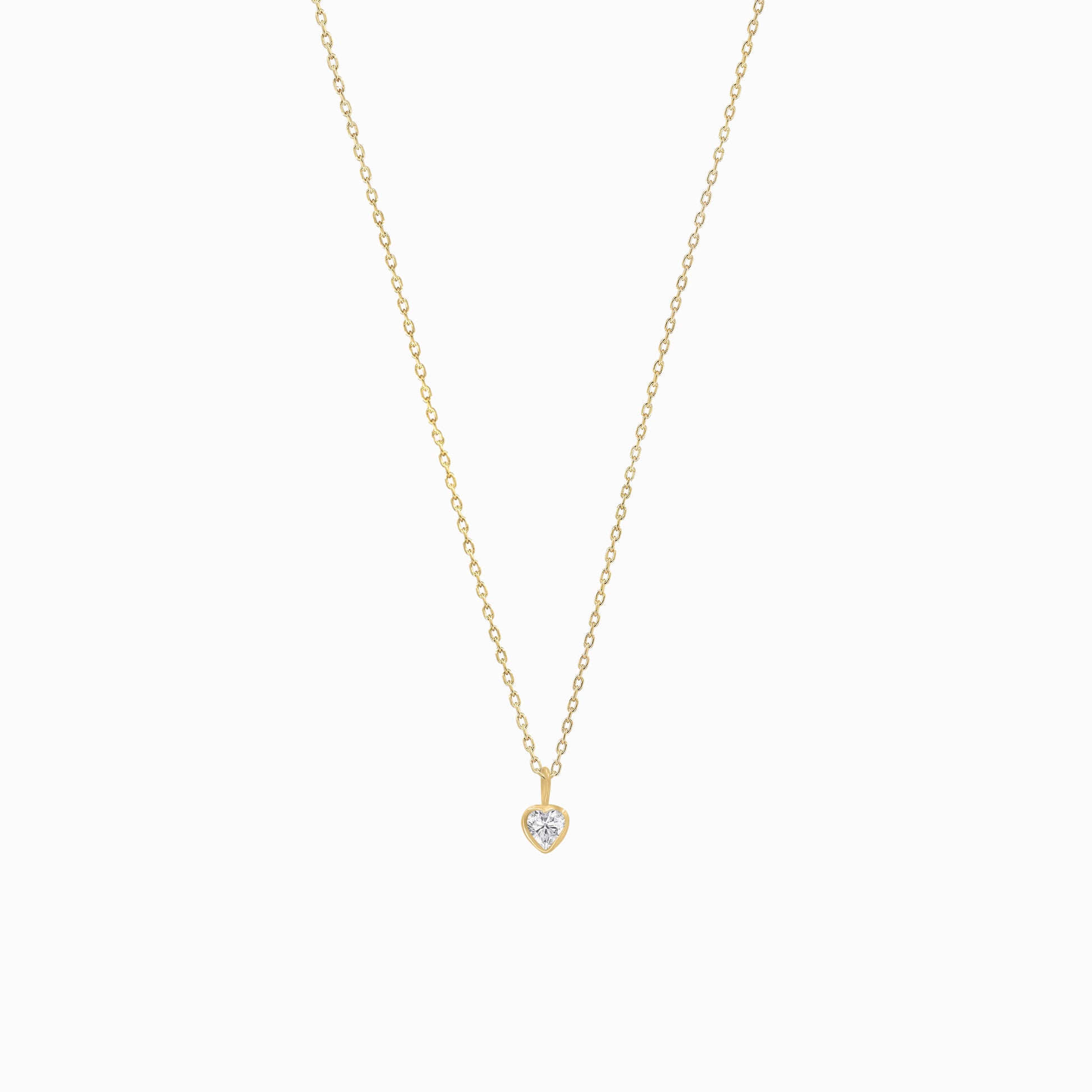 Heart Shape Lab Diamond Charm 14K Gold