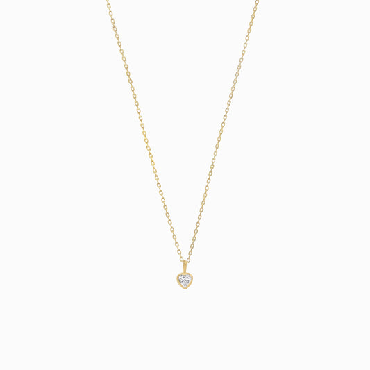 Heart Shape Lab Diamond Charm 14K Gold