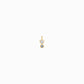 Heart Shape and Round Blue Lab Diamond Charm 14K Gold