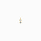 Heart Shape and Round Blue Lab Diamond Charm 14K Gold