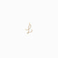 L Script Initial Letter Pavé Lab Diamond Necklace Charm 14K Solid Gold